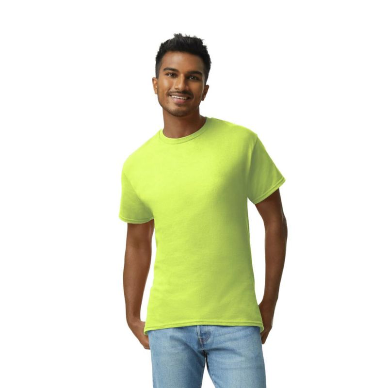 Camiseta Gildan G2000 Verde de Seguridad - Pack de 3 - Talla Grande
