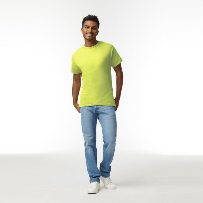 Camiseta Gildan G2000 Verde de Seguridad - Pack de 3 - Talla Grande