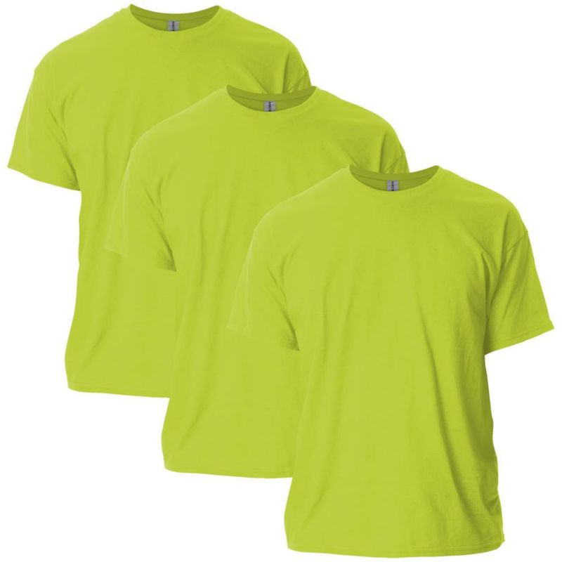 Camiseta Gildan G2000 Verde de Seguridad - Pack de 3 - Talla Grande