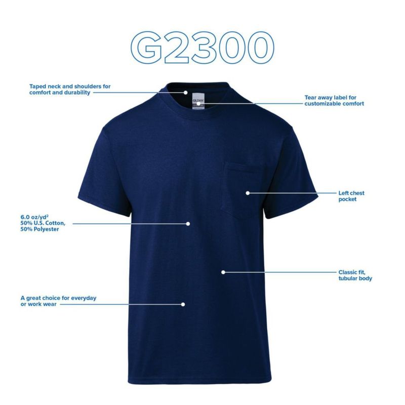 Camiseta Gildan G2300 Pack de 2 Naranja de Seguridad Talla Media