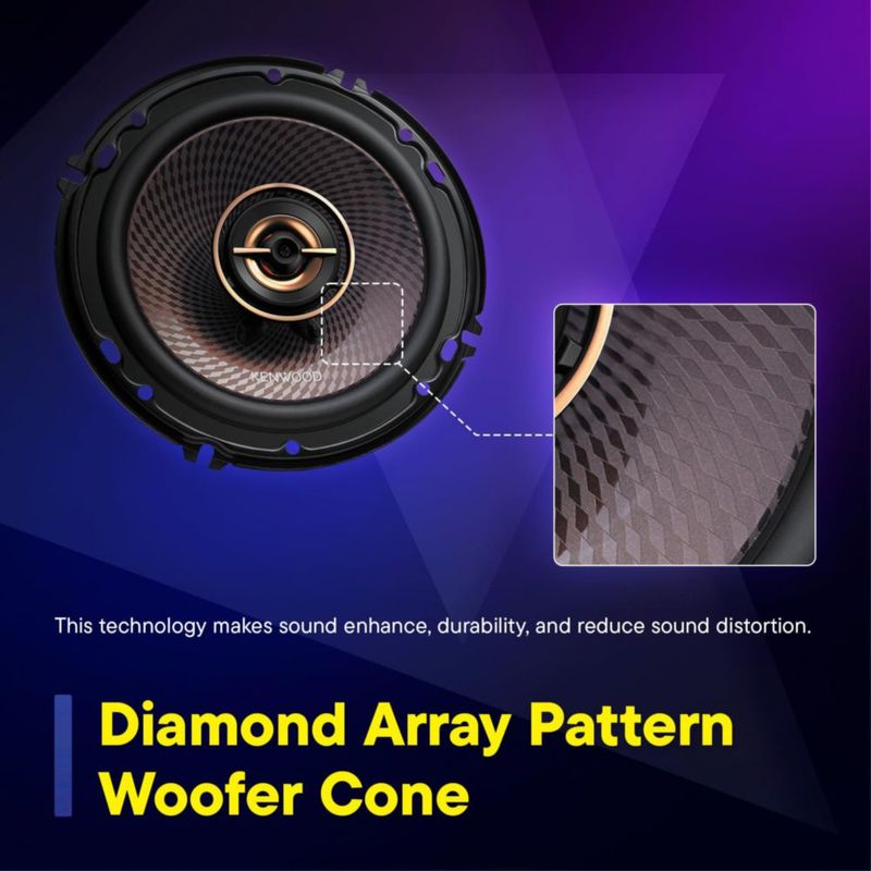 Parlantes de coche Kenwood 16 cm 320 W 2 vías Serie Concert