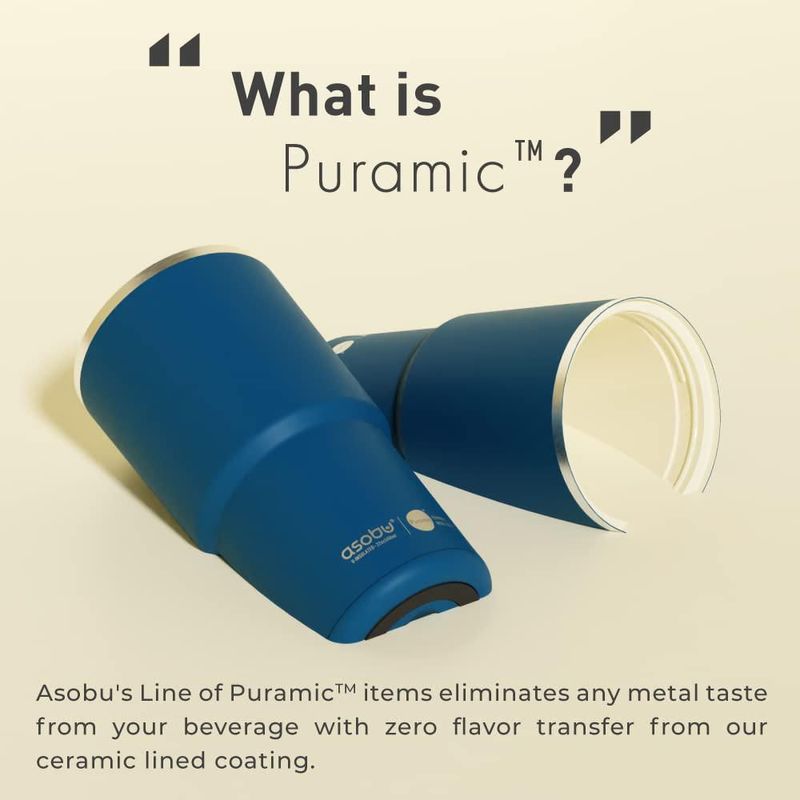 Taza de viaje asobu 620 ml con interior cerámico aislada
