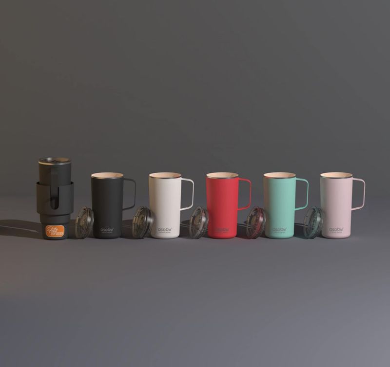 Taza de viaje asobu 600 ml con recubrimiento cerámico