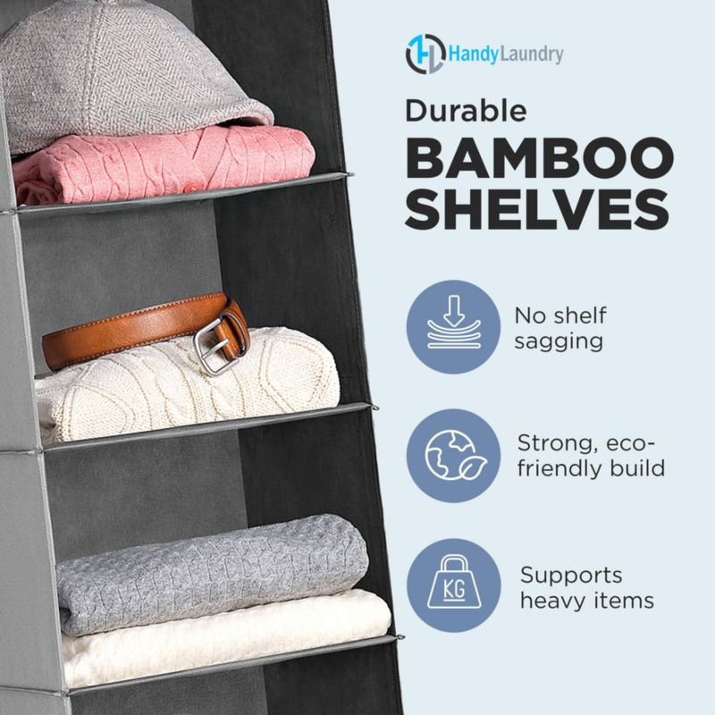 Organizador de armario colgante Handy Laundry de 6 estantes gris