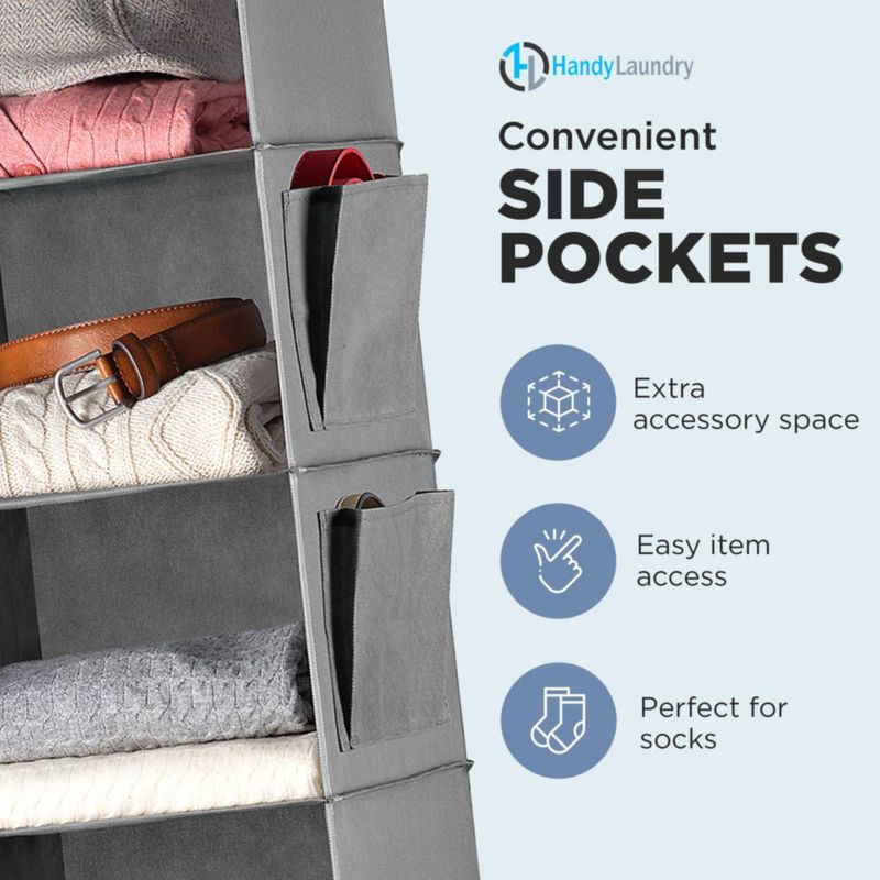 Organizador de armario colgante Handy Laundry de 6 estantes gris