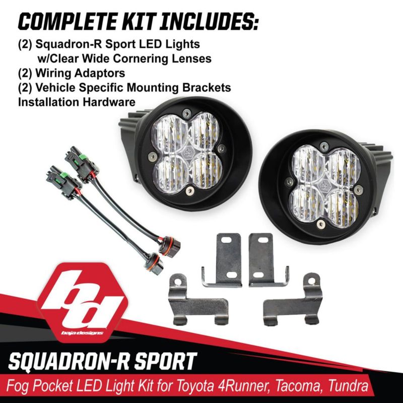 Luz antiniebla Baja Designs Squadron Sport WC negro/plata