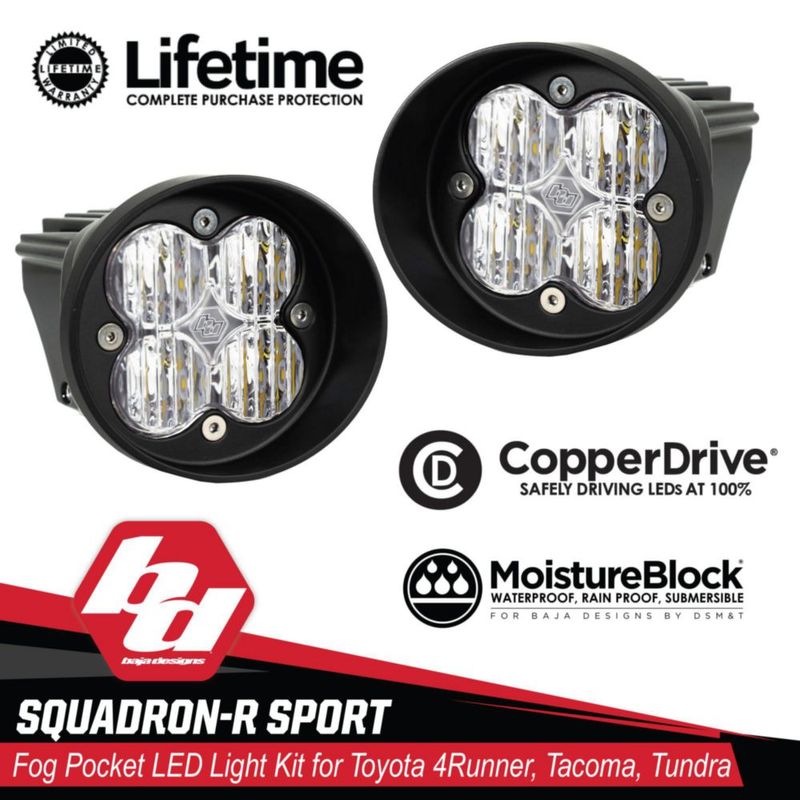 Luz antiniebla Baja Designs Squadron Sport WC negro/plata