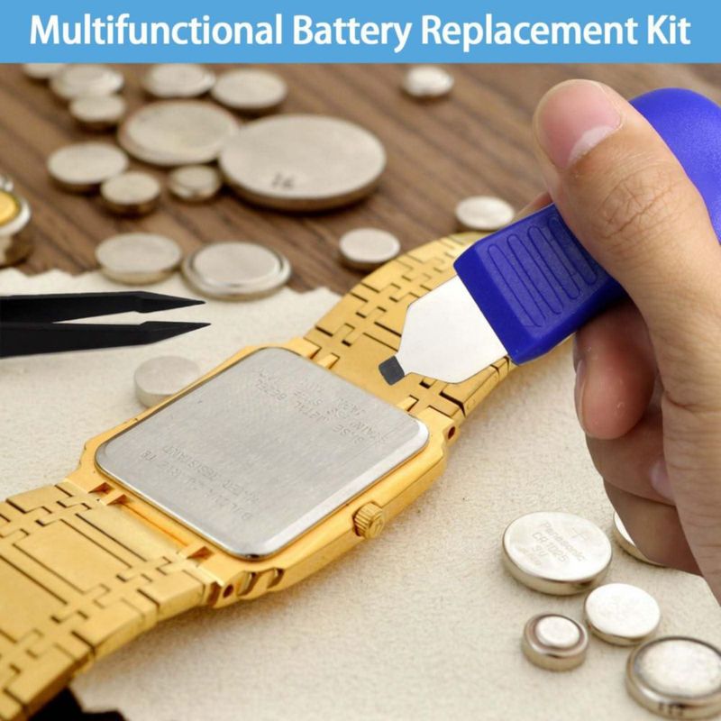 Kit de reparación de relojes GLDCAPA 26 piezas + 60 baterías