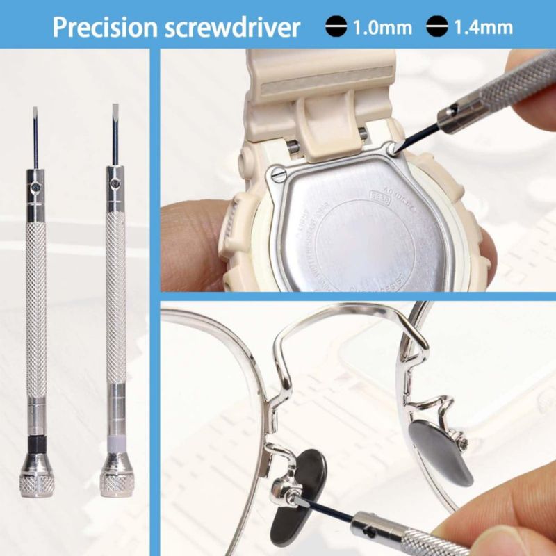 Kit de reparación de relojes GLDCAPA 26 piezas + 60 baterías