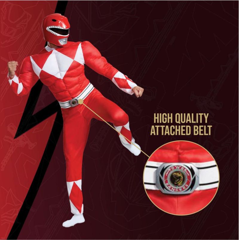 Disfraz Disguise Red Ranger Musculoso para Adultos L/XL