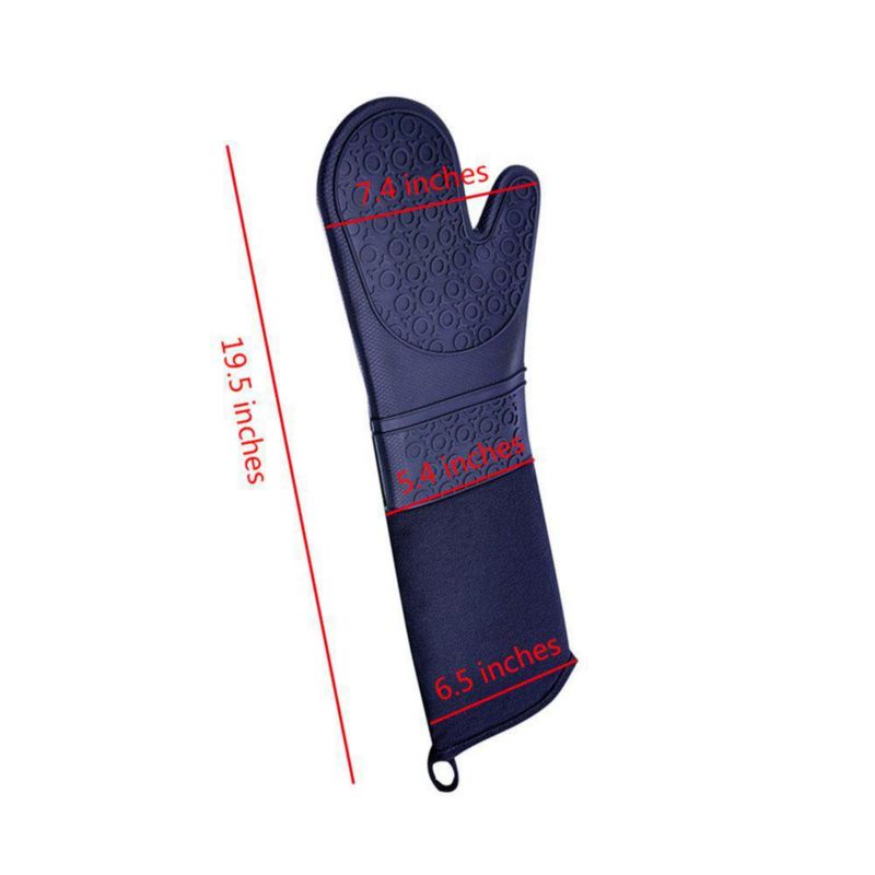 Manoplas de horno DoMii de silicona 50 cm (pack de 2) longitud hasta el codo