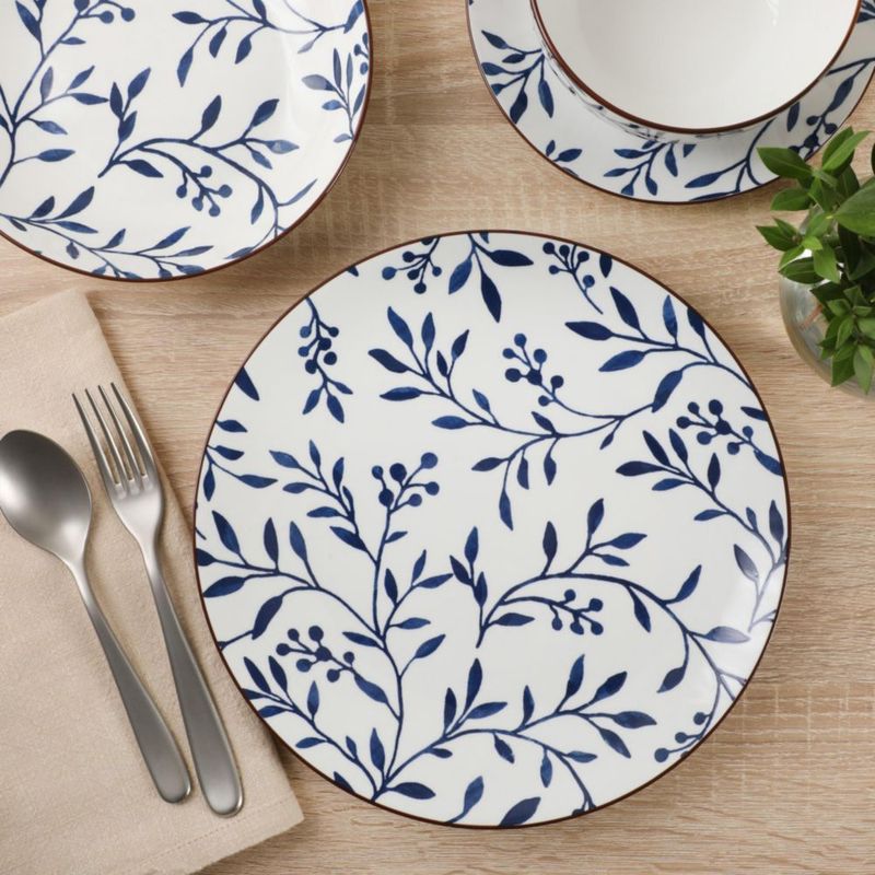 Juego de Vajilla Gibson Home 16 piezas azul floral