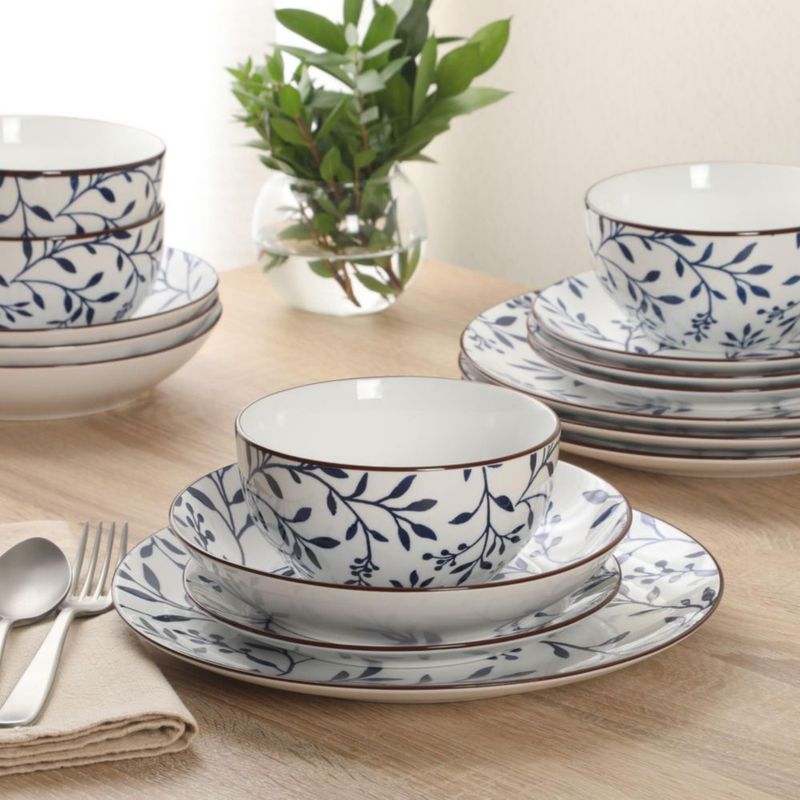 Juego de Vajilla Gibson Home 16 piezas azul floral