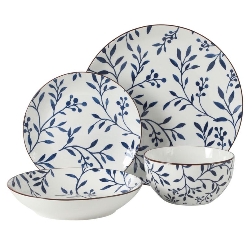 Juego de Vajilla Gibson Home 16 piezas azul floral