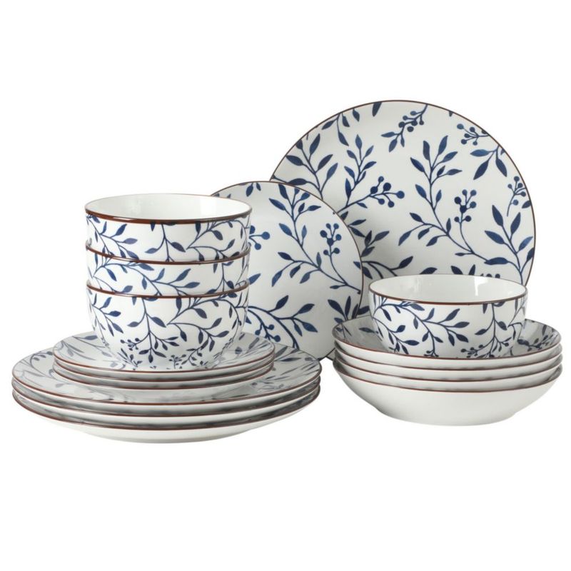 Juego de Vajilla Gibson Home 16 piezas azul floral