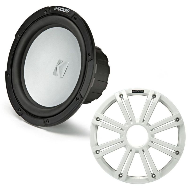 Subwoofer KICKER 25 cm Resistente al Agua 4 Ω Rejilla Blanca