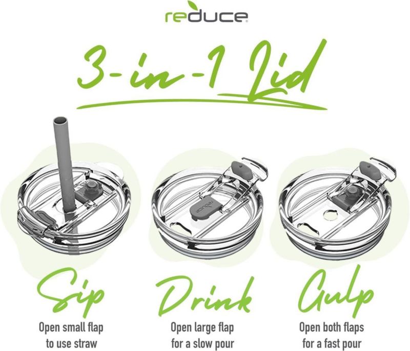 Vaso Bebida REDUCE 420 ml Pack de 2 a prueba de fugas