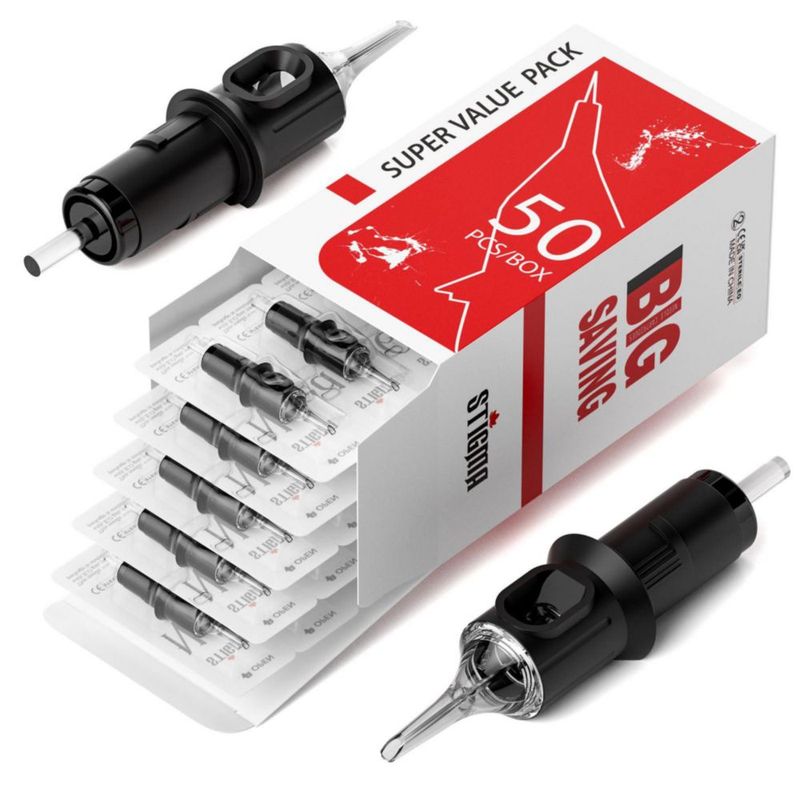 Cartuchos de Agujas de Tatuaje STIGMA #12 (11RS) 50 piezas con membrana