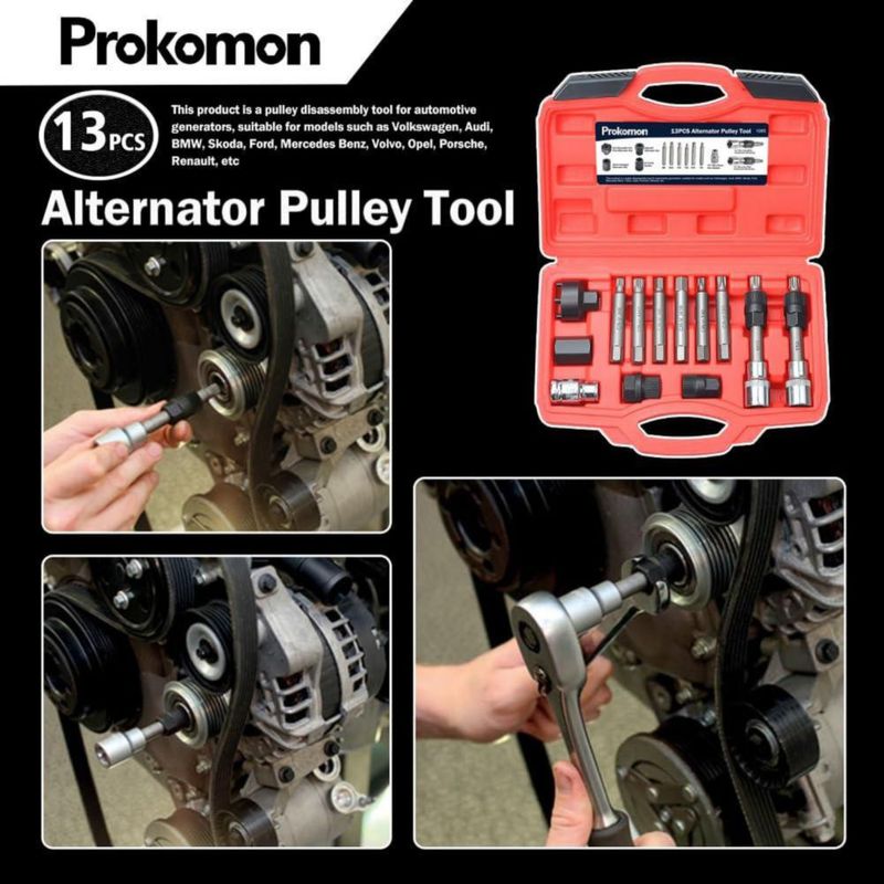 Kit de Herramientas para Poleas de Alternador Prokomon 13 Piezas