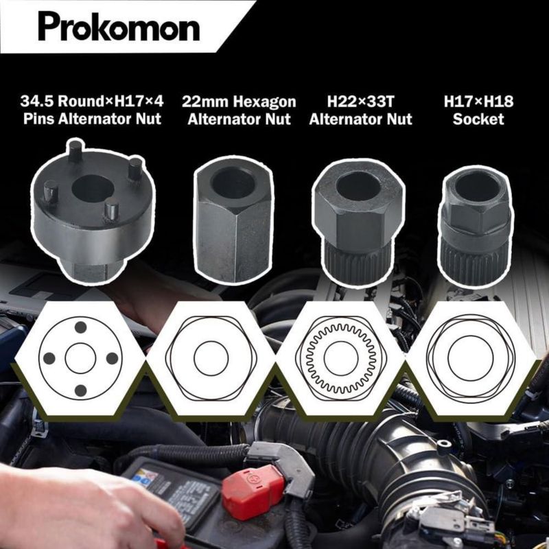Kit de Herramientas para Poleas de Alternador Prokomon 13 Piezas