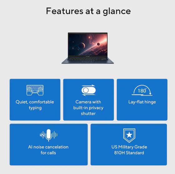 Notebook ASUS Vivobook 14" FHD i3-1315U 16GB 512GB SSD