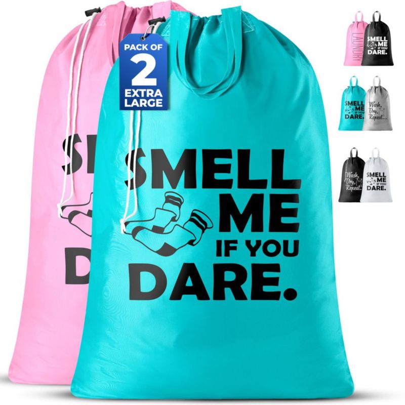 Bolsa de lavandería Handy Laundry 61x91 cm paquete de 2 rosa‑turquesa