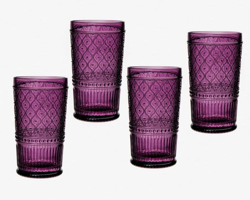 Vasos de vidrio Godinger 510 ml Ciruela - Juego de 4