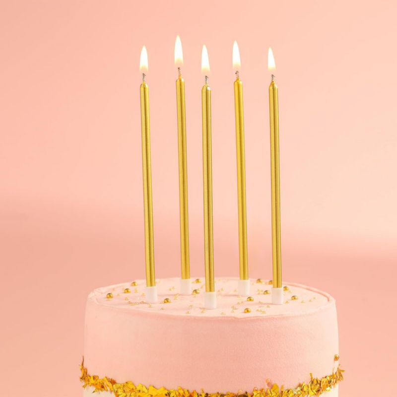 Velas CAKE CODE 36 unidades 14 cm Dorado metálico