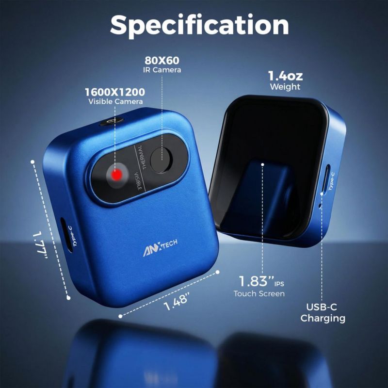 Cámara Térmica ANXTECH Mini de Doble Lente con Pantalla Táctil