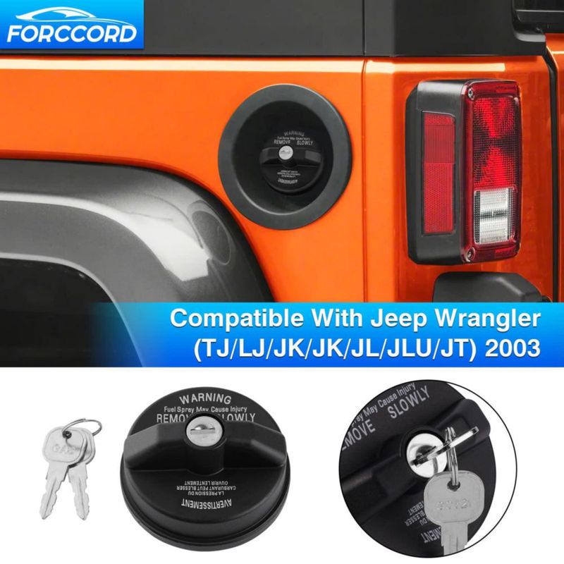 Tapa de combustible con cierre Forccord para Jeep Wrangler (TJ‑JT)