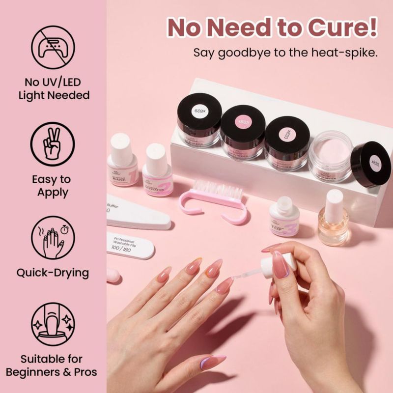Kit de Polvo Dip para Uñas Beetles Gel Polish – 6 colores