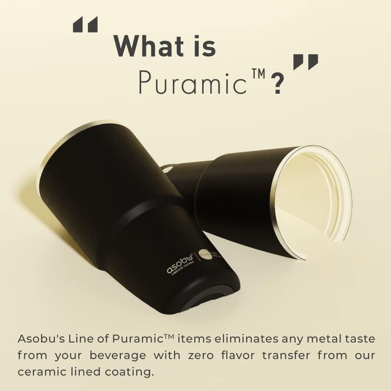 Taza de viaje asobu 620 ml con revestimiento cerámico e aislamiento