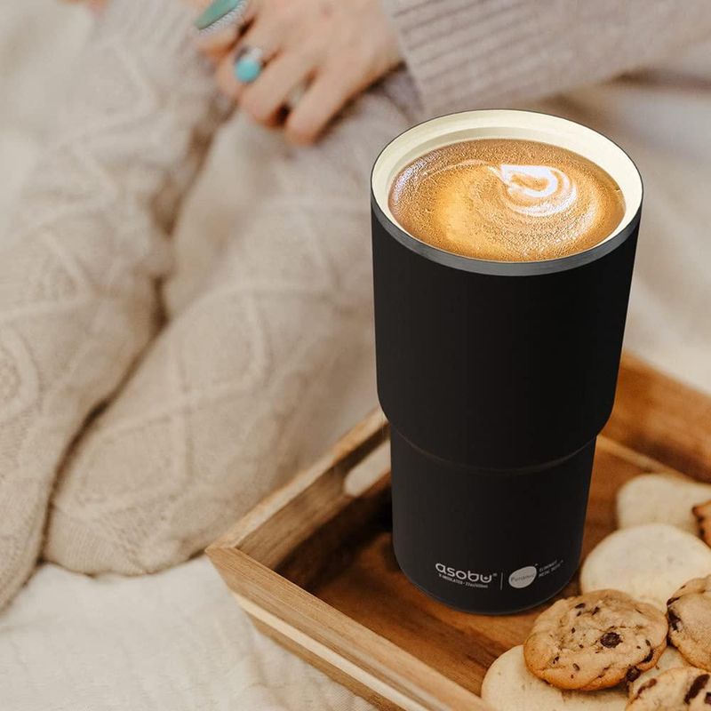 Taza de viaje asobu 620 ml con revestimiento cerámico e aislamiento