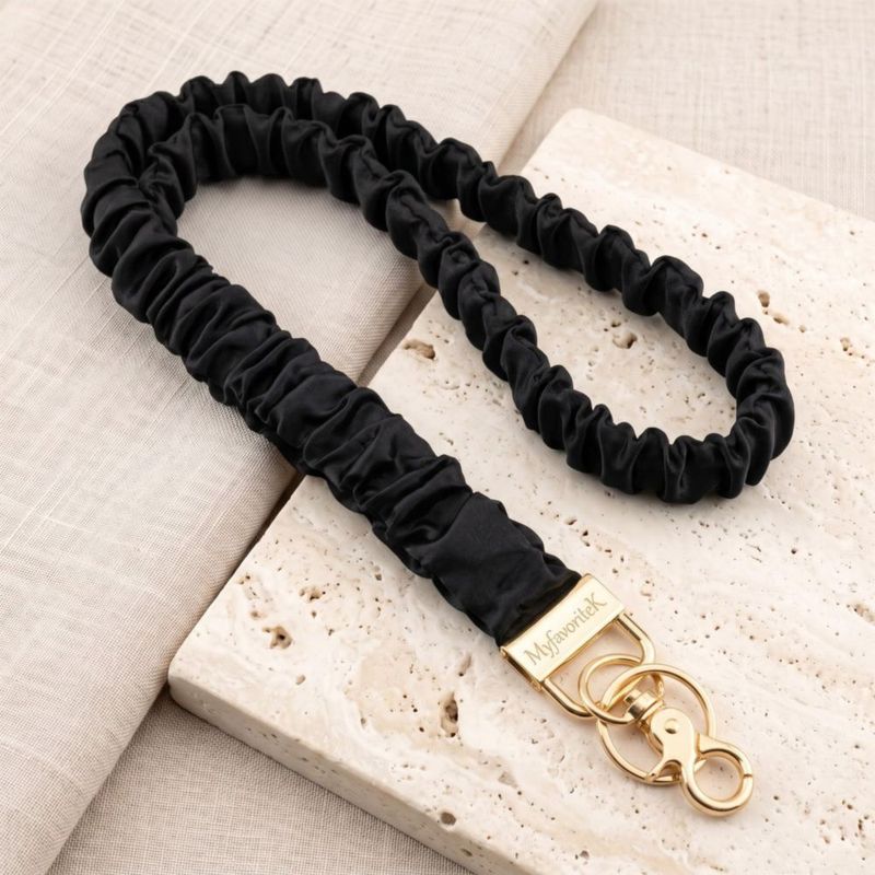 Cordón MyfavoriteK Scrunchie con Porta ID - Negro