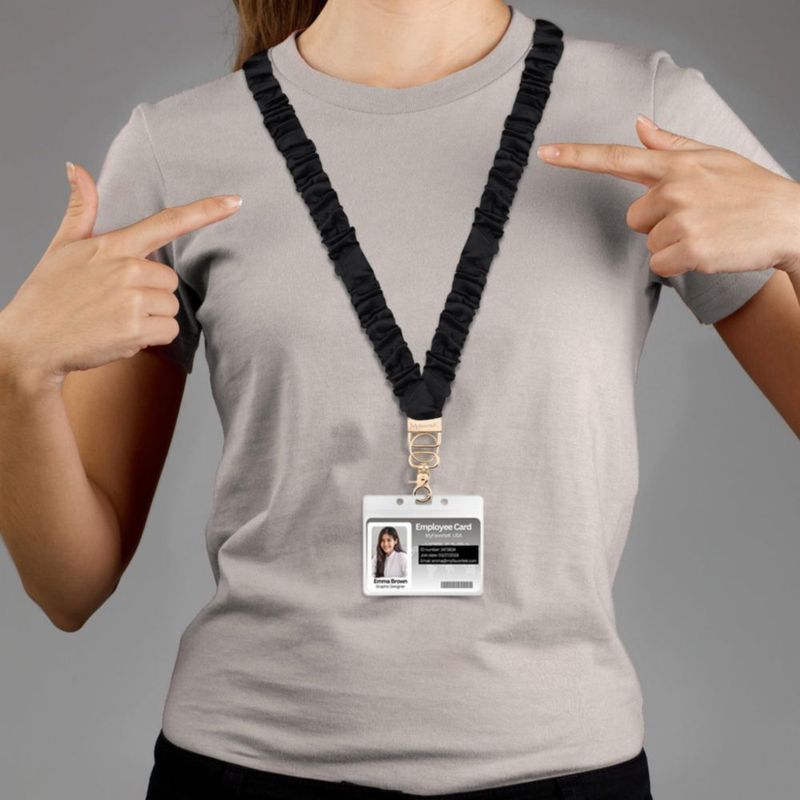 Cordón MyfavoriteK Scrunchie con Porta ID - Negro