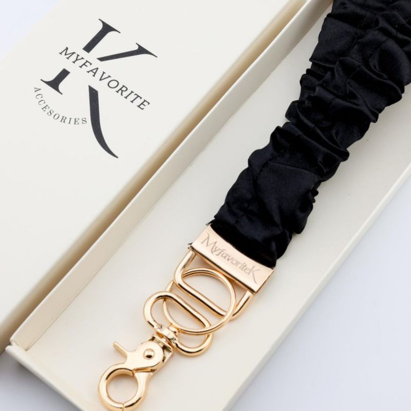 Cordón MyfavoriteK Scrunchie con Porta ID - Negro