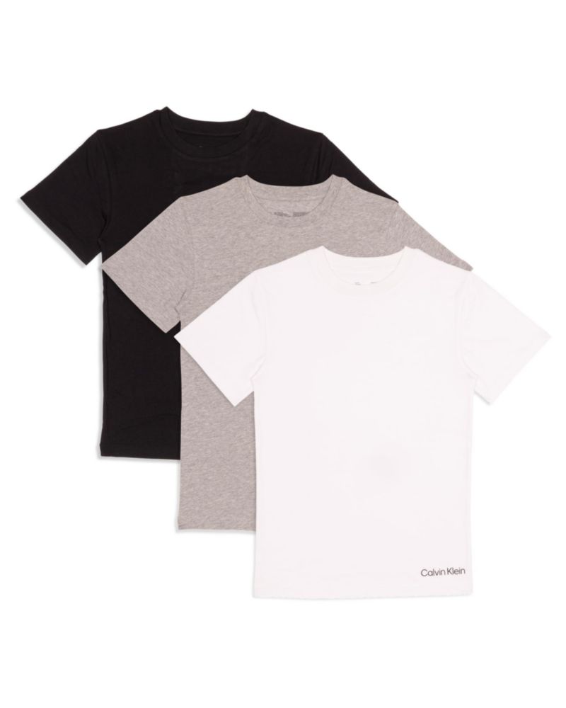Camiseta Calvin Klein talla grande pack de 3 (blanco gris jaspeado negro)