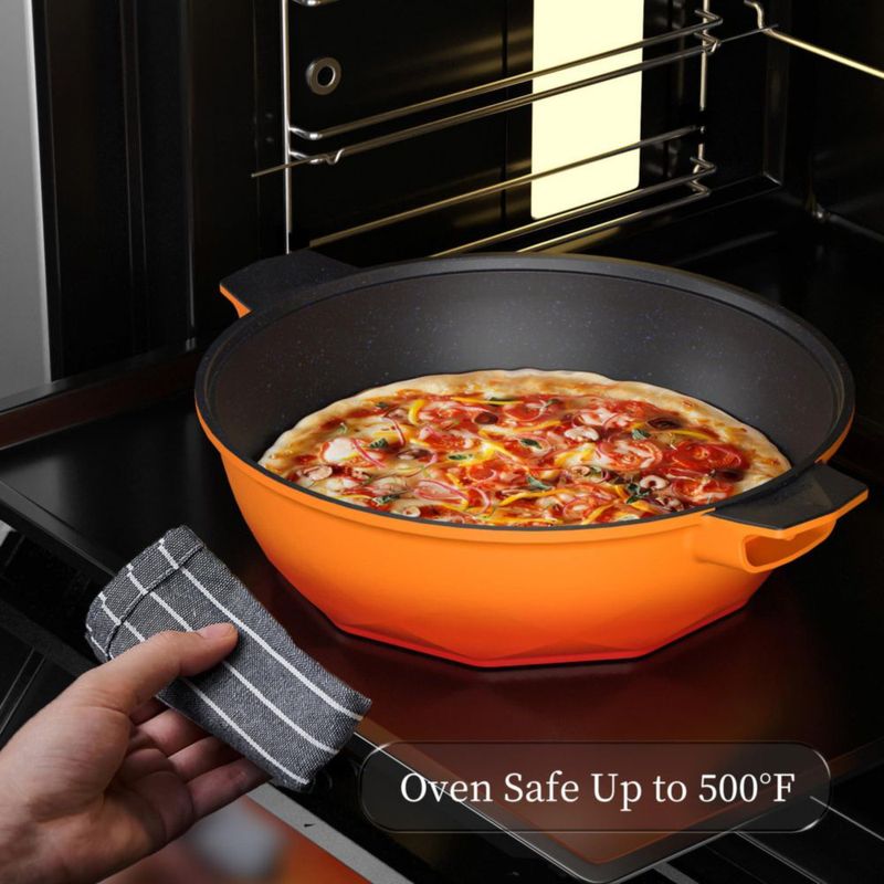 Sartén antiadherente de titanio TIBORANG 28 cm con tapa – 8 en 1