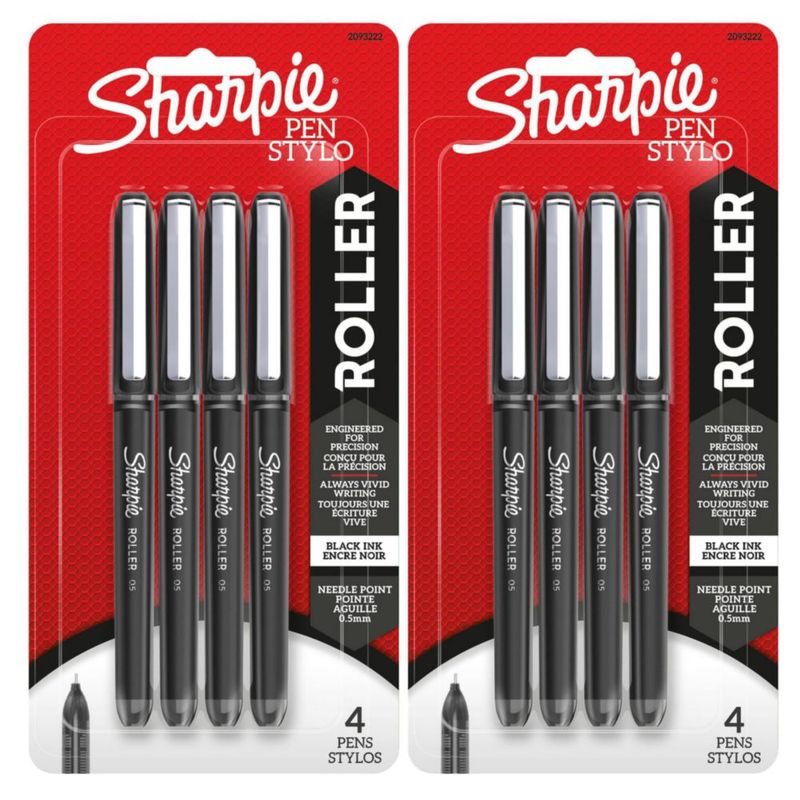 Sharpie RollerBall 05 mm Negro - Pack de 8