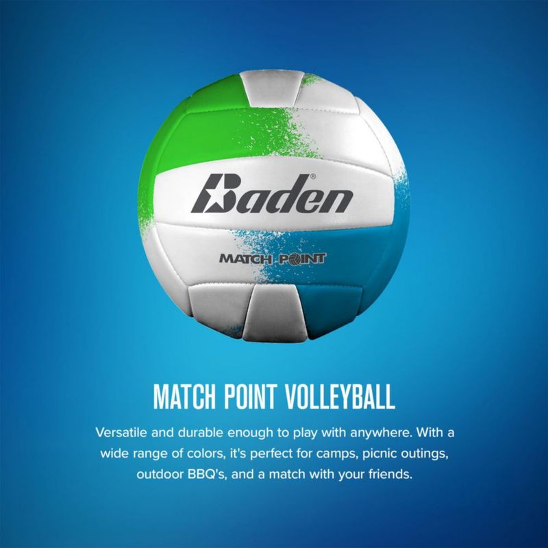 Balón de Voleibol Baden Match Point Tamaño 5 Verde Neón/Azul