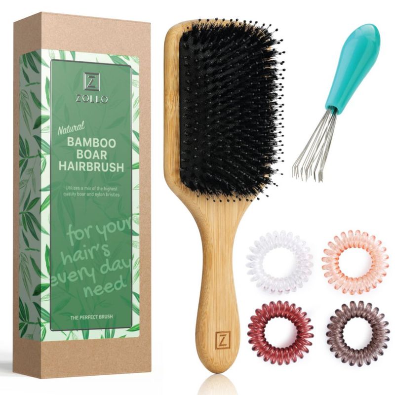 Cepillo Paddle de Cerdas de Jabalí y Mango de Bambú Zollo