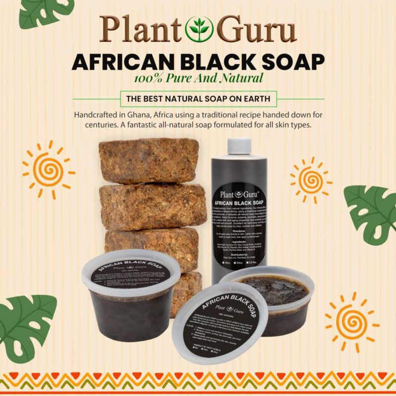 Jabón Negro Africano Plant Guru 907 g Natural de Ghana