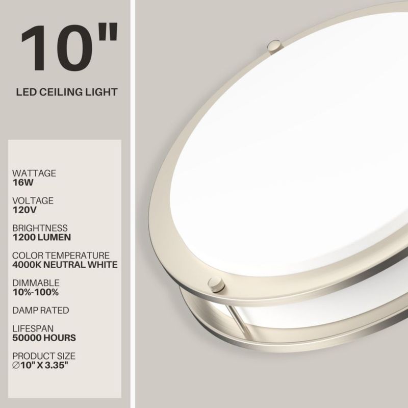 Lámpara de techo DYMOND 25 cm regulable en níquel cepillado