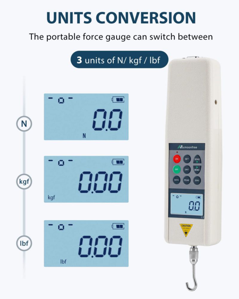 Medidor de Fuerza Digital Mxmoonfree 500N con Salida de Datos USB