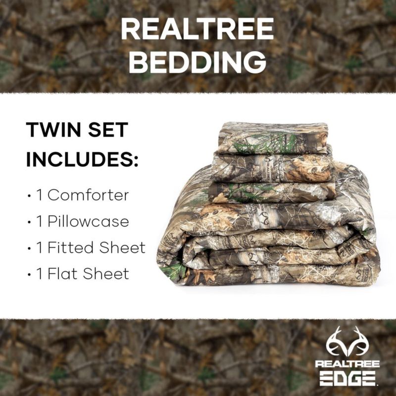 Juego de ropa de cama Northwest Twin Edge camuflaje 4 piezas tamaño individual
