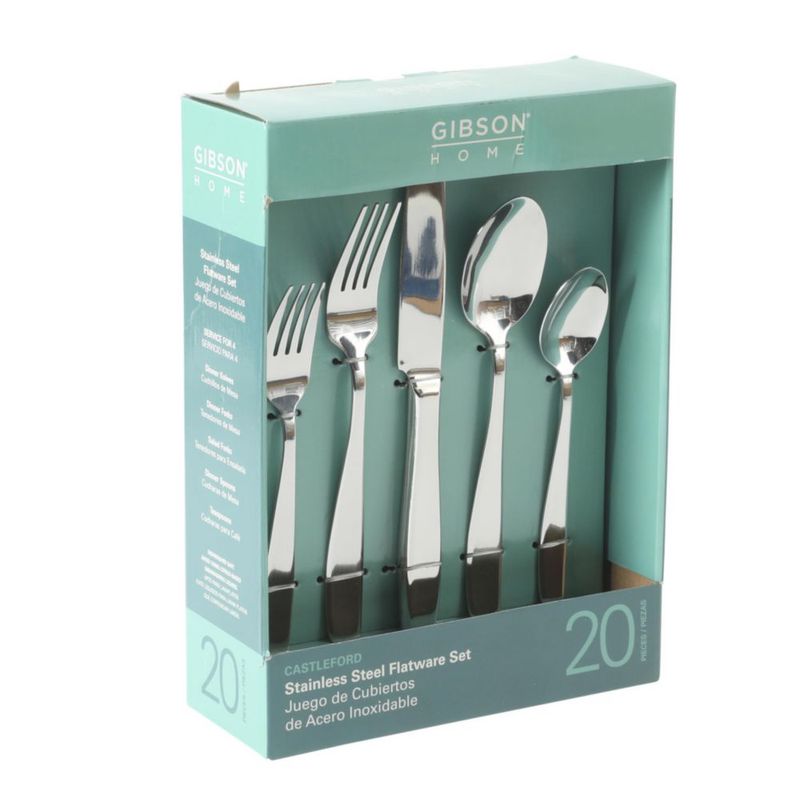 Juego de cubiertos de 20 piezas Gibson Home de acero inoxidable