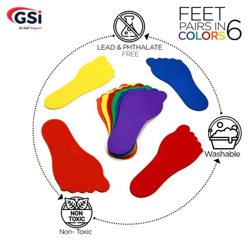 Marcadores de Suelo GSi 6 pares antideslizantes y coloridos