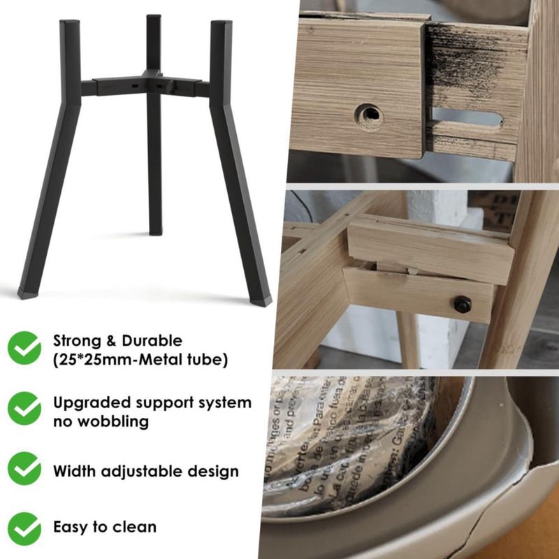 Soporte Elevado para Tazón de Perro TIDANT 21‑32 cm de ancho 43 cm de alto – Modelo Individual