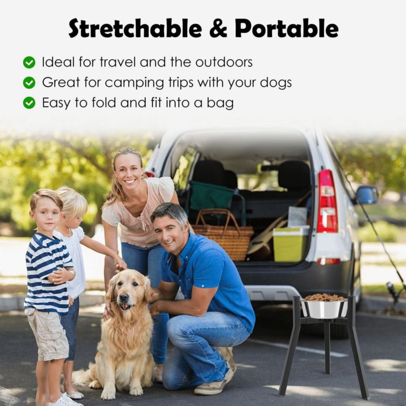 Soporte Elevado para Tazón de Perro TIDANT 21‑32 cm de ancho 43 cm de alto – Modelo Individual