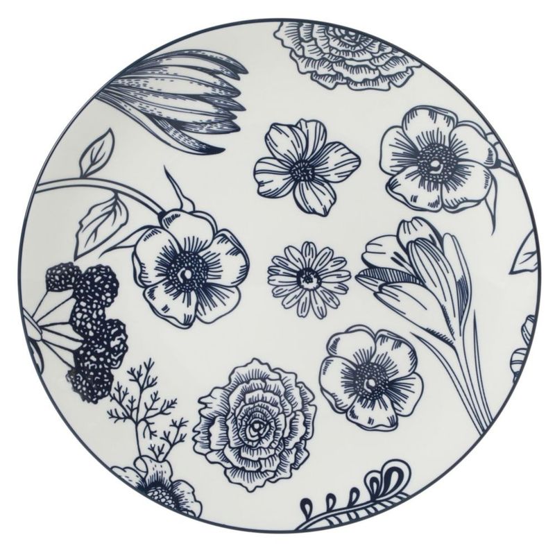Juego de Vajilla Gibson Home de 16 Piezas con Motivo Floral Azul
